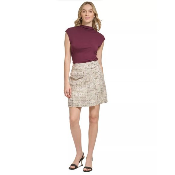Women's Tweed Pocket Mini Skirt - Picture 2 of 10